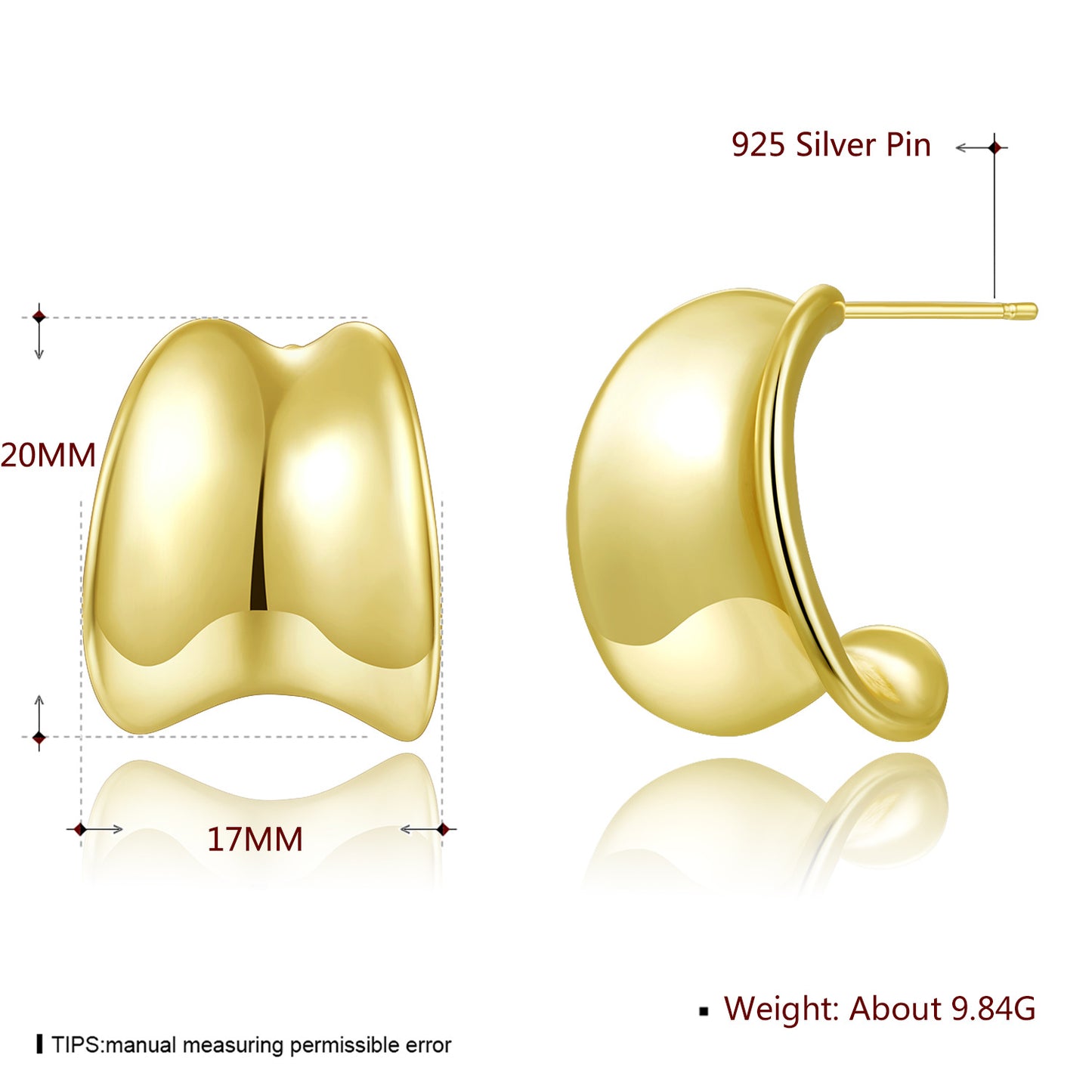Brass With Plated Fashion Jewelry 925 pins Earrings
