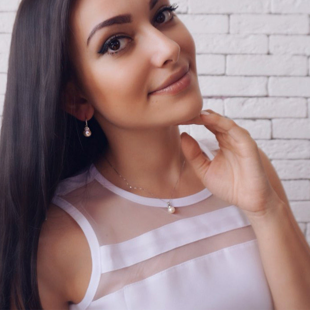 Pendientes colgantes de perla natural de plata de ley 925, joyería de moda, regalo para mujeres y niñas.