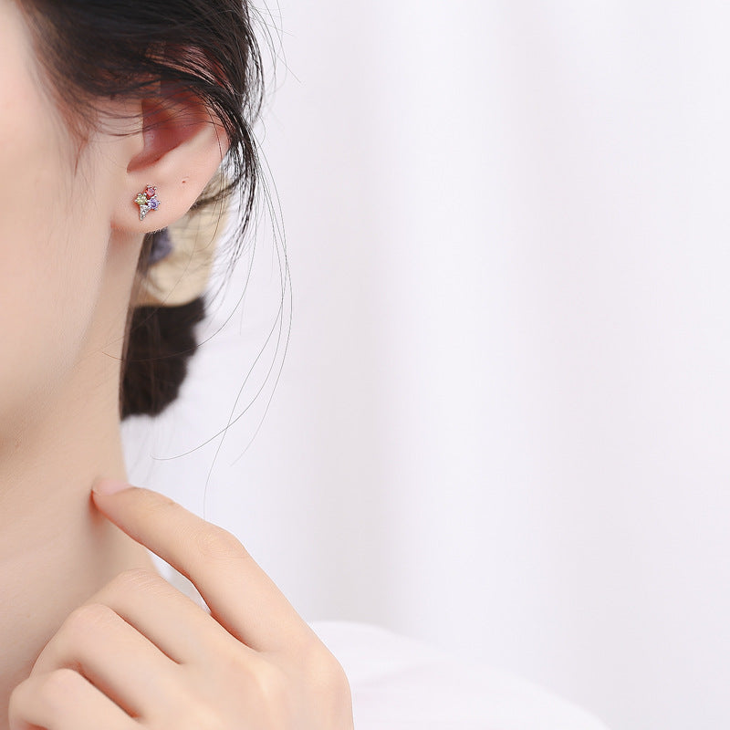 925 Sterling Silver Ice cream Screw Back Stud Earrings