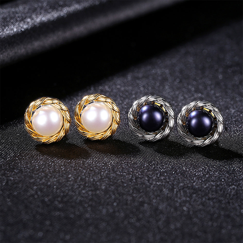 925 Sterling Silver Natural Pearl Drop Earrings Fashion Jewelry Gift for Women Girls