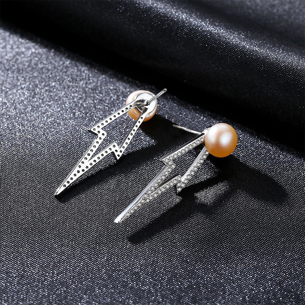 925 Sterling Silver Natural Pearl Drop Earrings Fashion Jewelry Gift for Women Girls