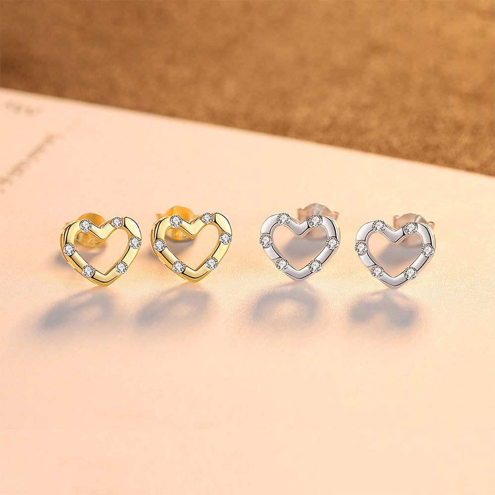 925 Sterling Silver Heart Earrings Fashion Jewelry Gift for Women Girls