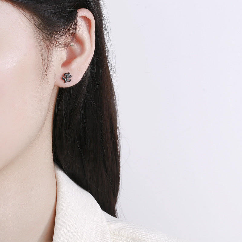 925 Sterling Silver Cross Screw Back Stud Earrings