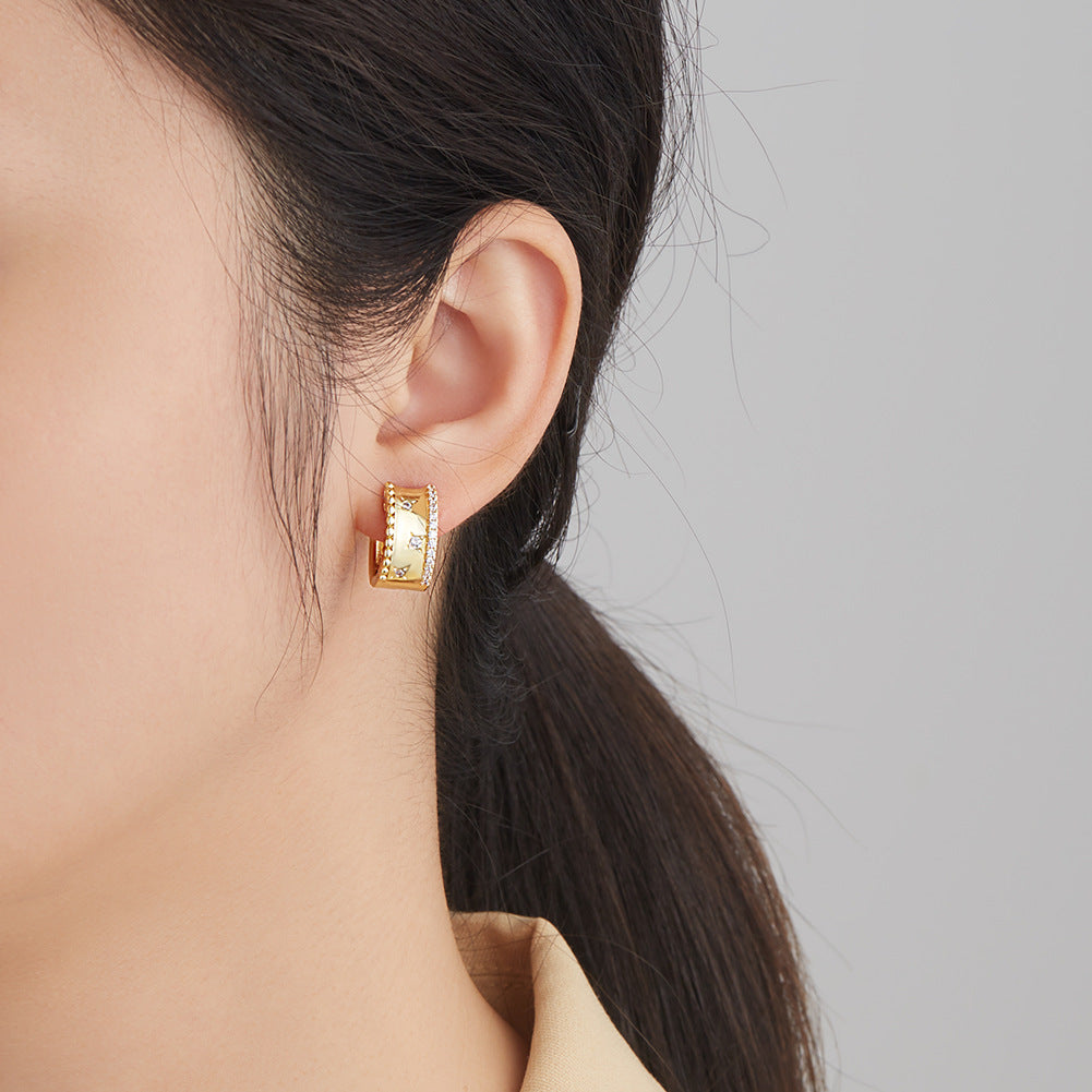 Brass With Plated Fashion Jewelry Earrings