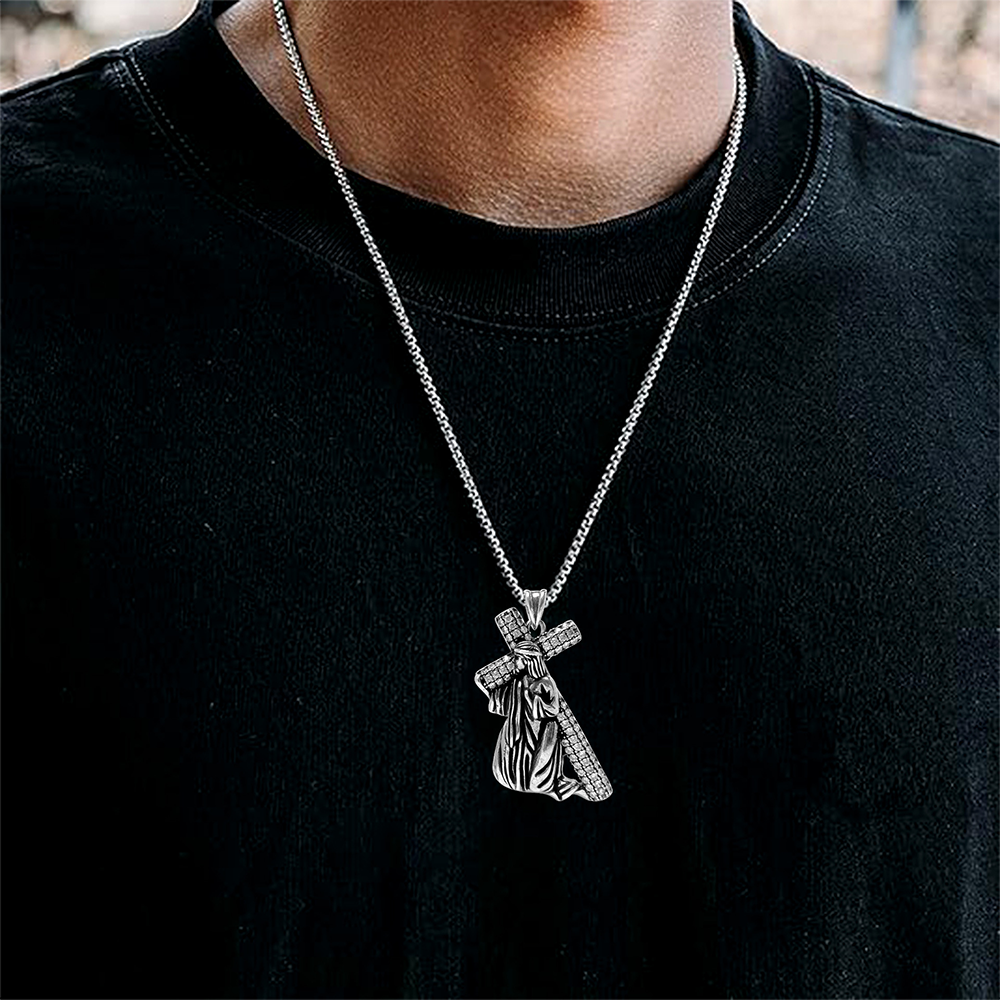 Collar clásico de cadena cubana de acero de titanio 304L de 9 mm para hombre y mujer