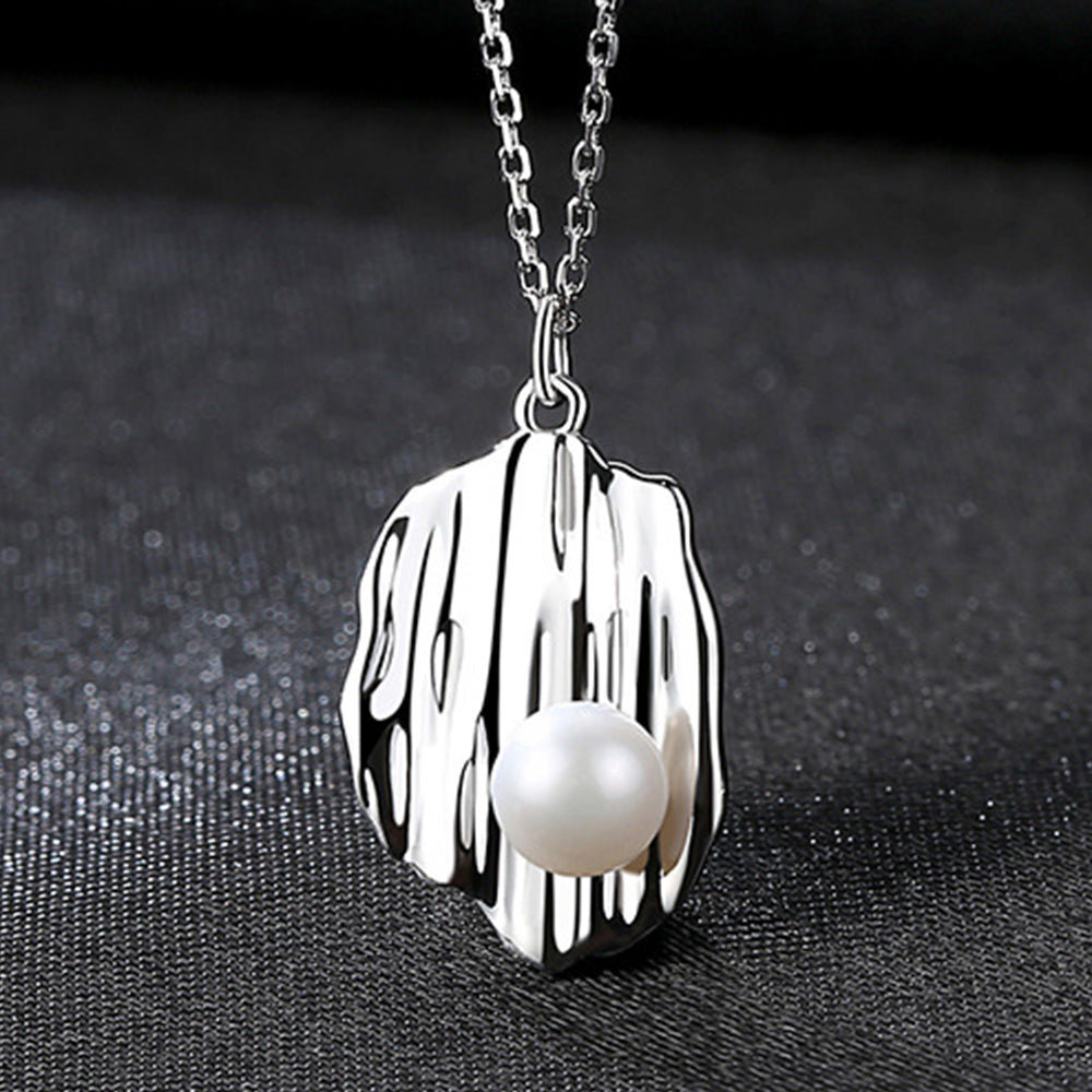 925 Sterling Silver Natural Pearl Drop Necklace Fashion Jewelry Gift for Women Girls