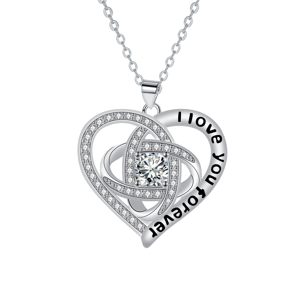 Copper With Silver Plated Heart Pendant Necklace