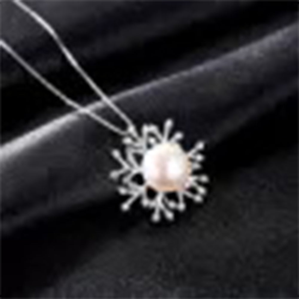 925 Sterling Silver Natural Pearl Drop Necklace Fashion Jewelry Gift for Women Girls