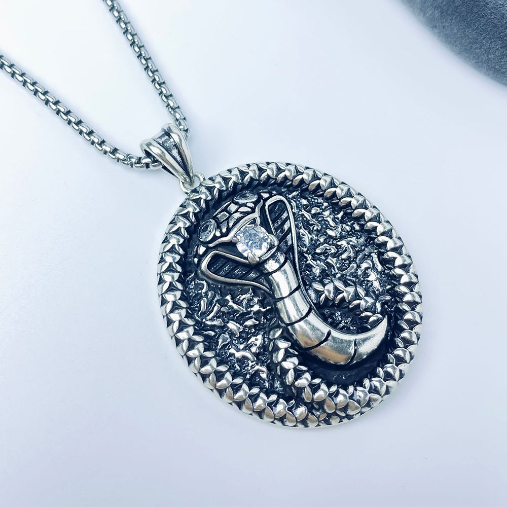 Dark Snake Pendant Necklace, Men Women's Fashion Jewelry, Perfect for Parties & Gifts, Elegant Accessory for Everyday Wear