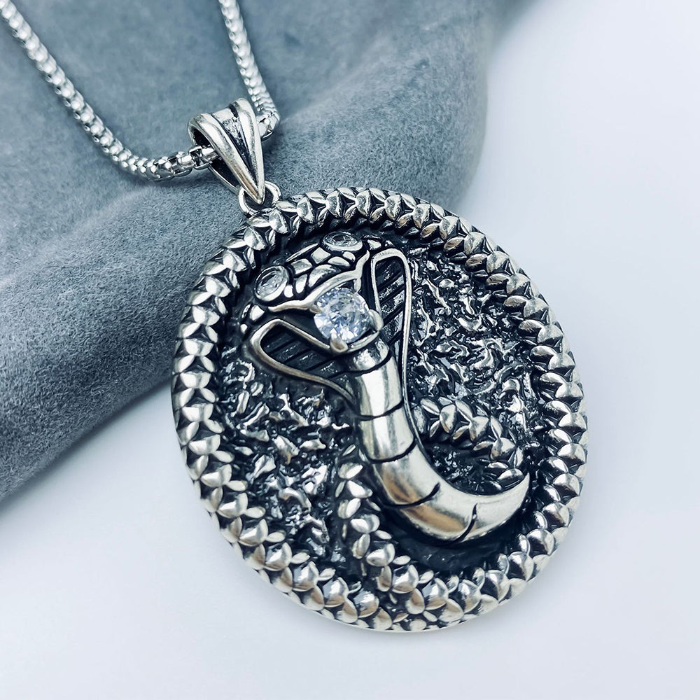 Dark Snake Pendant Necklace, Men Women's Fashion Jewelry, Perfect for Parties & Gifts, Elegant Accessory for Everyday Wear