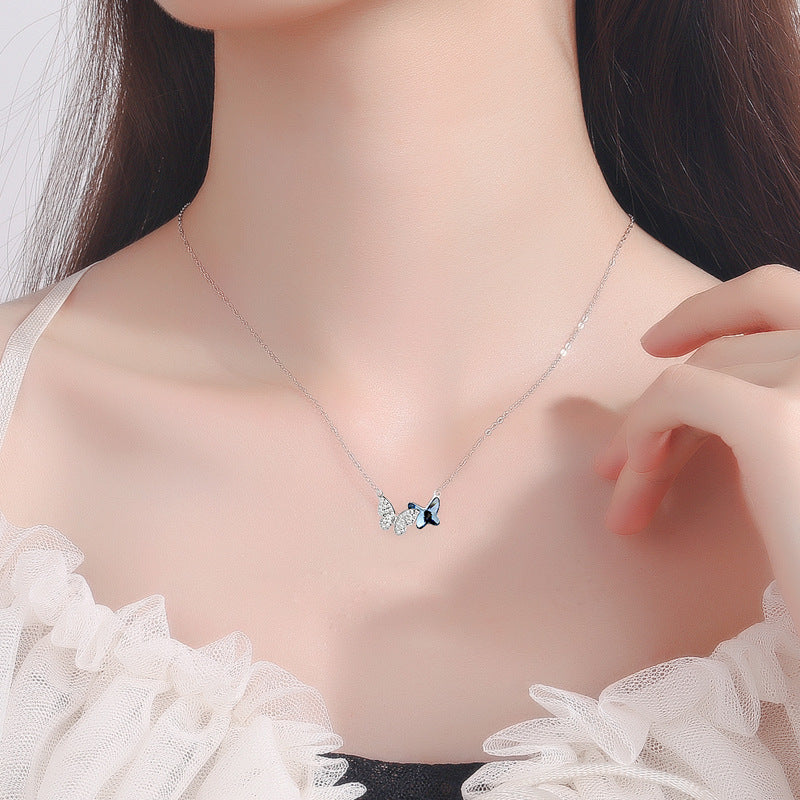 925 Sterling Silver Fashion Butterfly Necklace