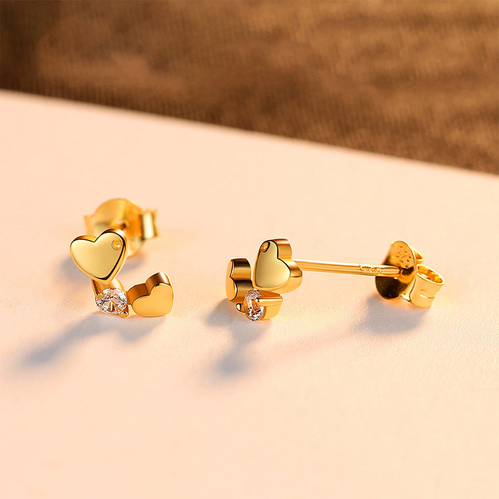 925 Sterling Silver Heart Earrings Fashion Jewelry Gift for Women Girls