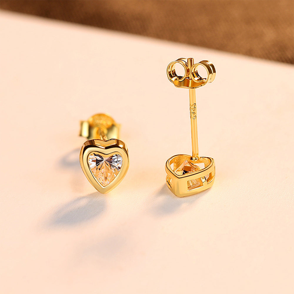 925 Sterling Silver Heart Earrings Fashion Jewelry Gift for Women Girls