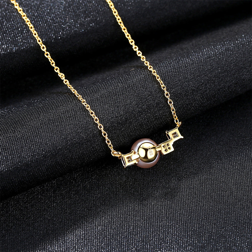 925 Sterling Silver Natural Pearl Drop Necklace Fashion Jewelry Gift for Women Girls