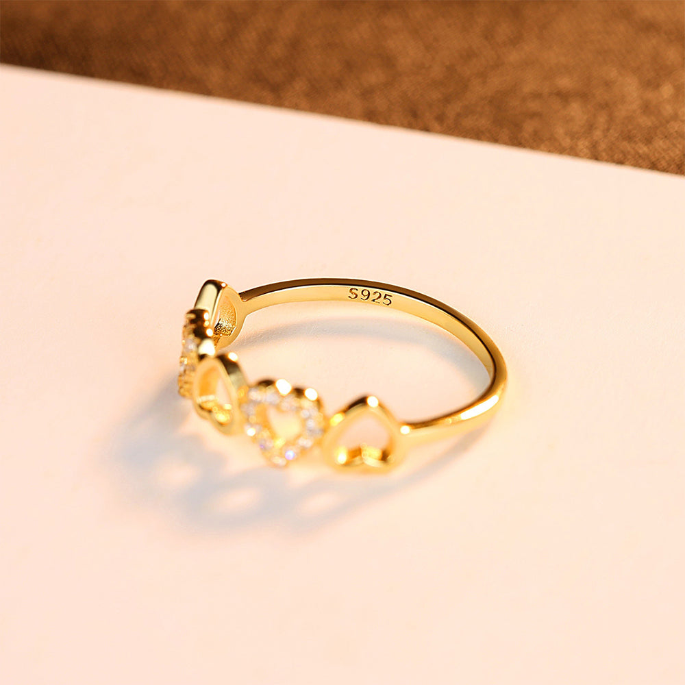 925 Sterling Silver Heart Ring Fashion Jewelry Gift for Women Girls