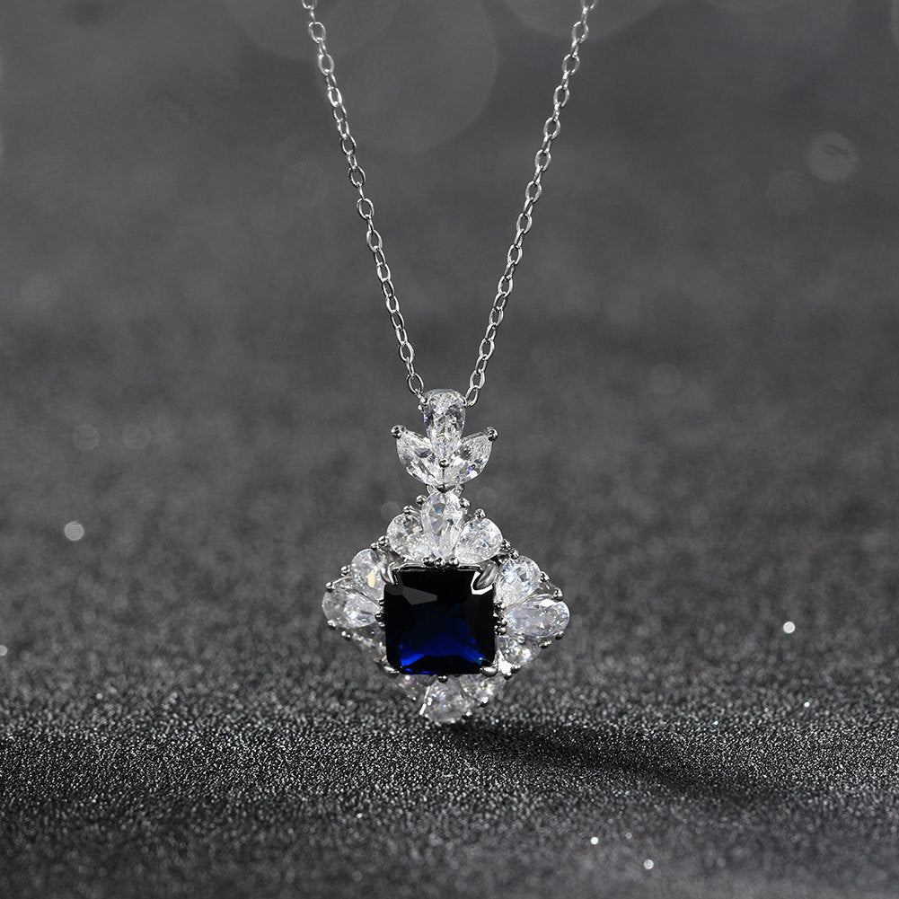 925 Sterling Silver Zircon Pendant Necklace
