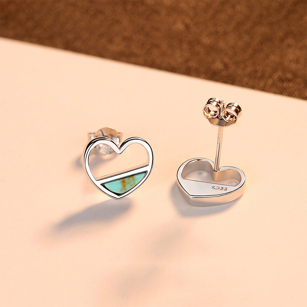 925 Sterling Silver Heart Earrings Fashion Jewelry Gift for Women Girls