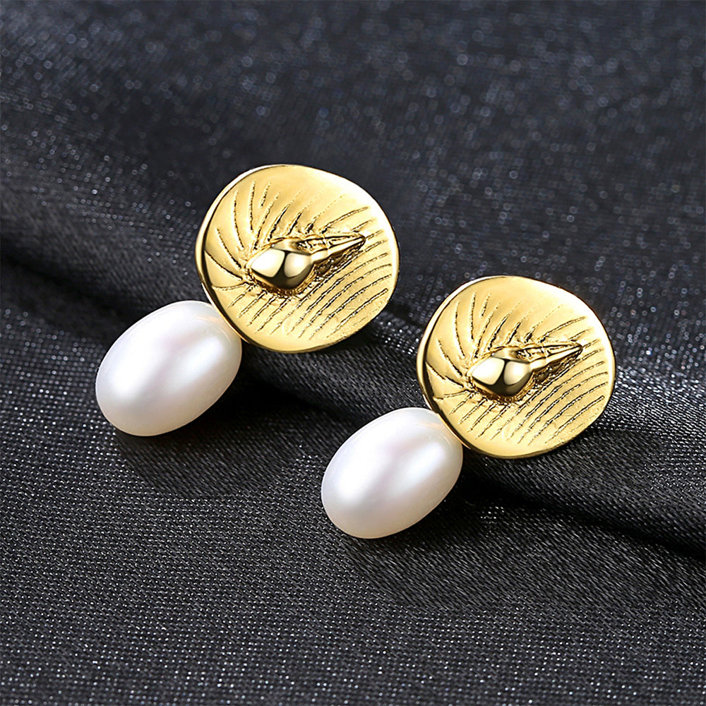 925 Sterling Silver Natural Pearl Long Drop Earrings Fashion Jewelry Gift for Women Girls