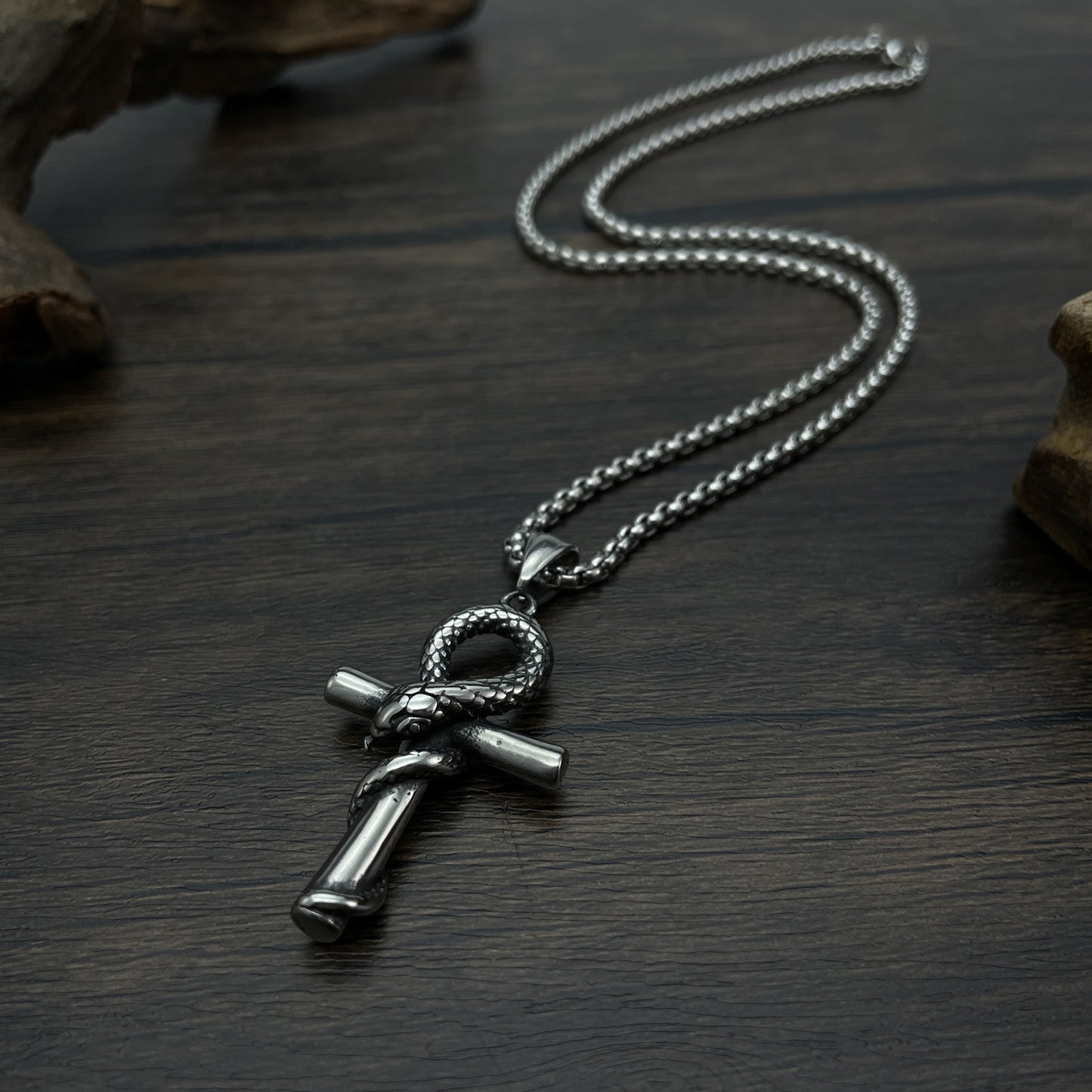 Stainless Steel Jewelry Cross Snake Fashion Necklace Chain