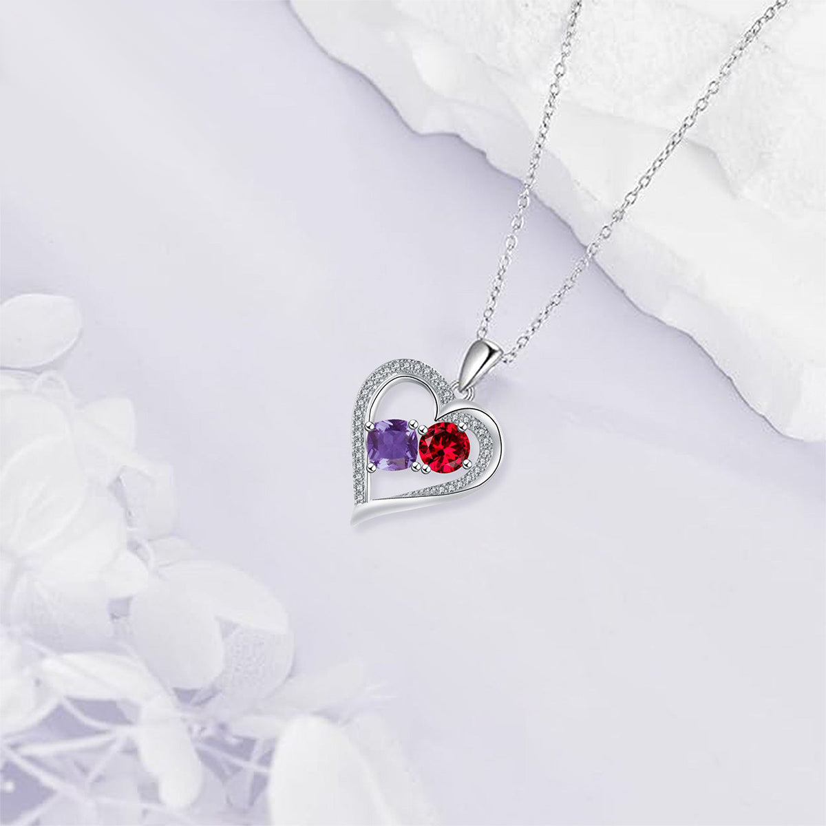 Copper With Silver Plated Heart Pendant Necklace