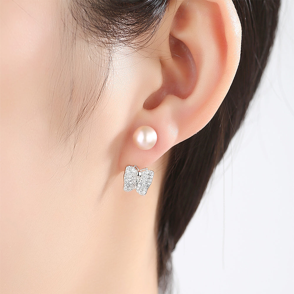 Pendientes colgantes de perla natural de plata de ley 925, joyería de moda, regalo para mujeres y niñas.
