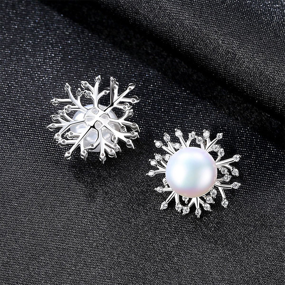 925 Sterling Silver Natural Pearl Drop Earrings Fashion Jewelry Gift for Women Girls