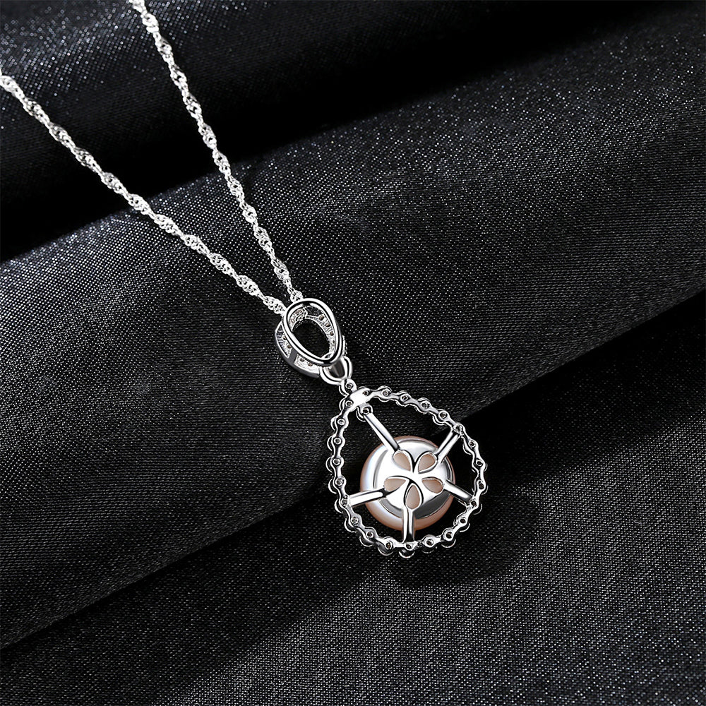 925 Sterling Silver Natural Pearl Drop Necklace Fashion Jewelry Gift for Women Girls