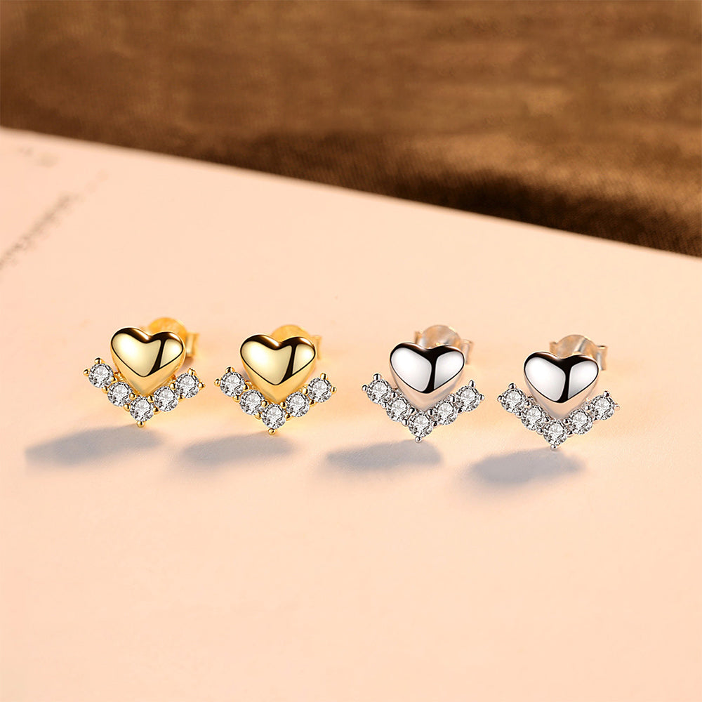 925 Sterling Silver Heart Earrings Fashion Jewelry Gift for Women Girls