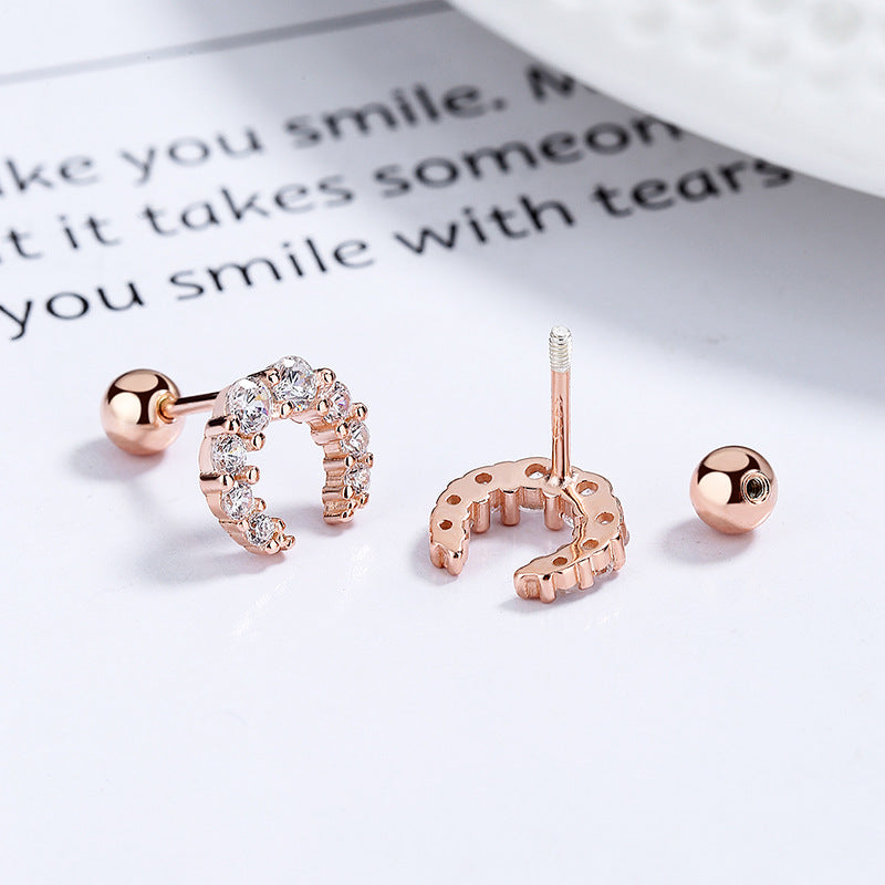 925 Sterling Silver U Screwed Earrings