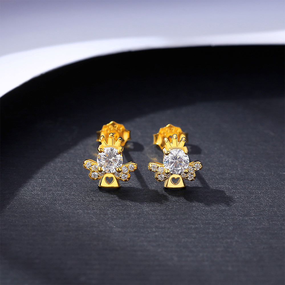 925 Sterling Silver Angel Earrings Fashion Jewelry Gift for Women Girls