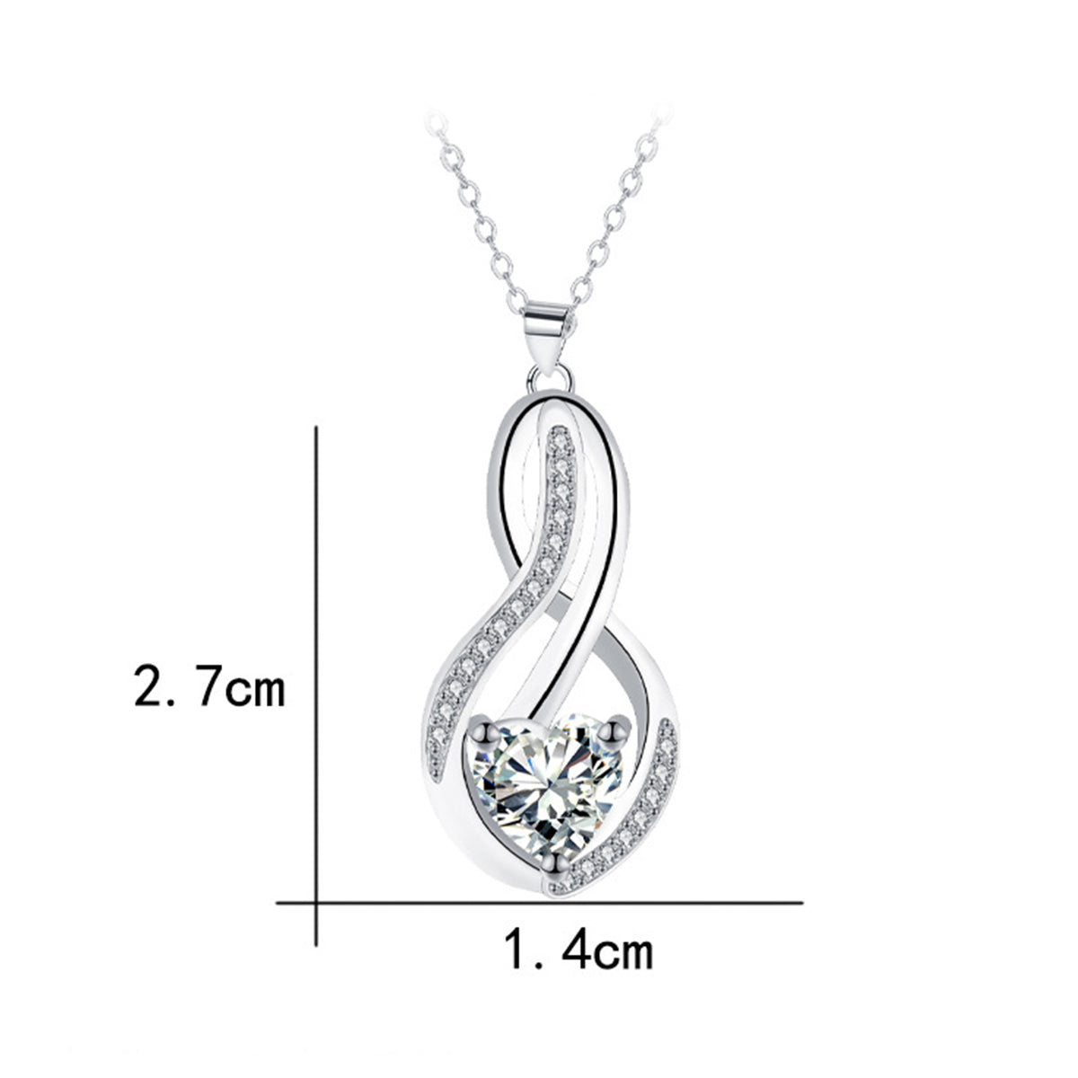 Copper With Silver Plated Heart Pendant Necklace