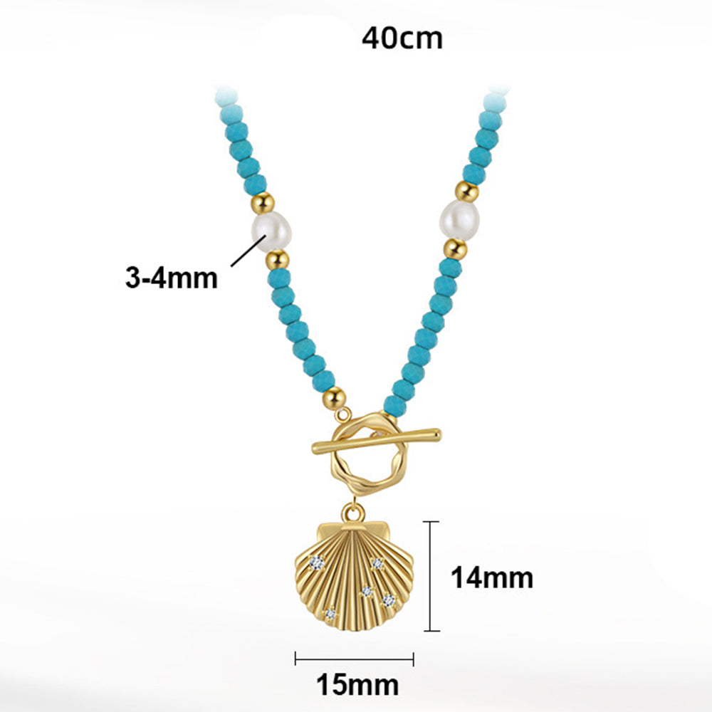 925 Sterling Silver Natural Pearl Necklace Fashion Jewelry Gift for Women Girls