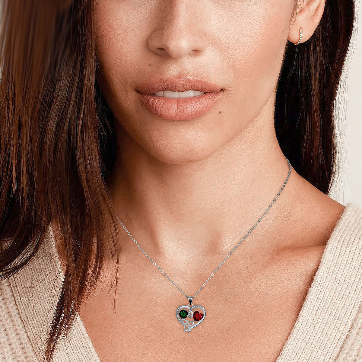 Copper With Silver Plated Heart Pendant Necklace