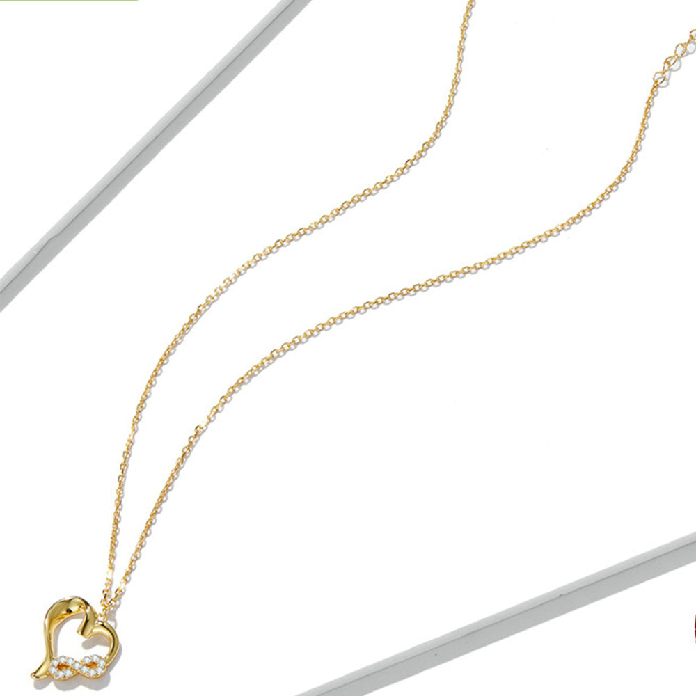 925 Sterling Silver Infinity Heart Necklace for Girls Women