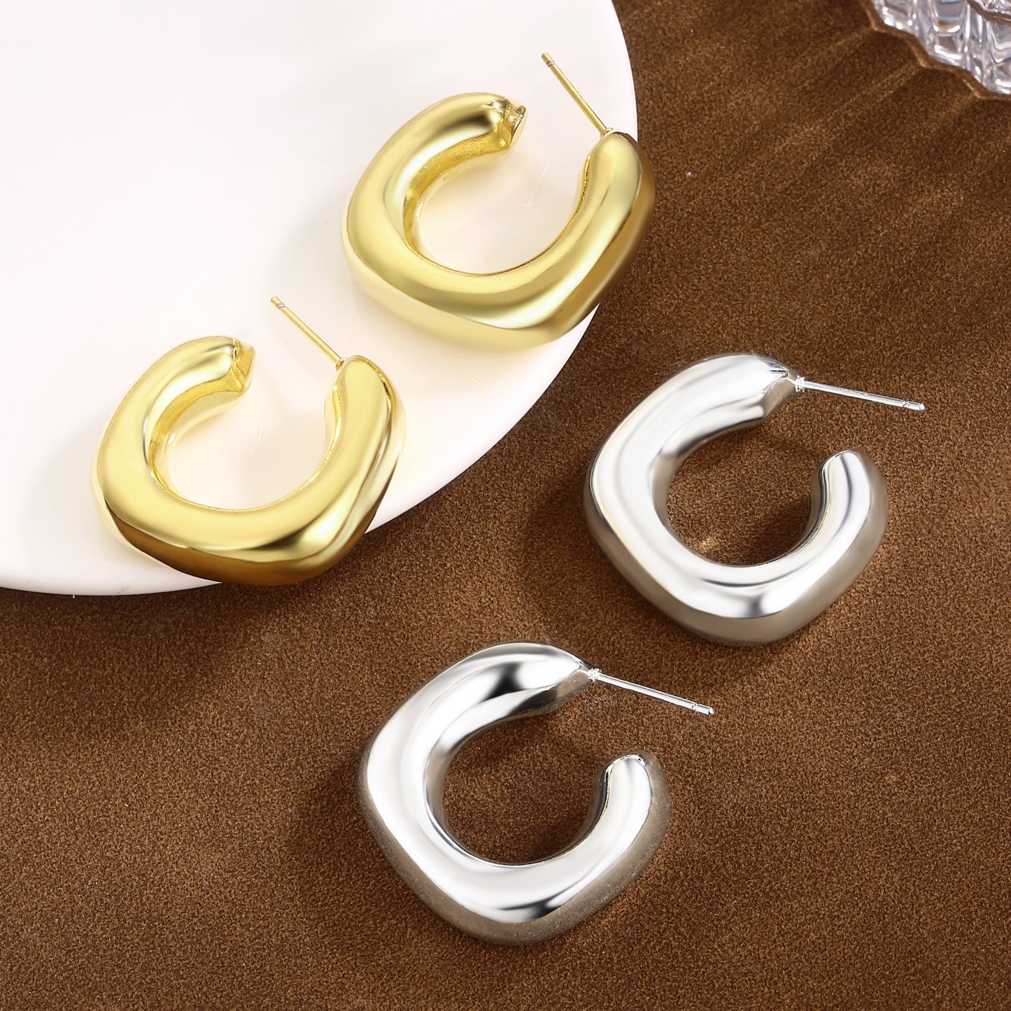 Brass With Plated Fashion Jewelry Earrings