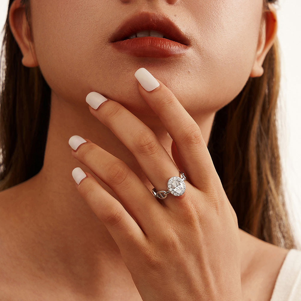 925 Sterling Silver Zircon Ring