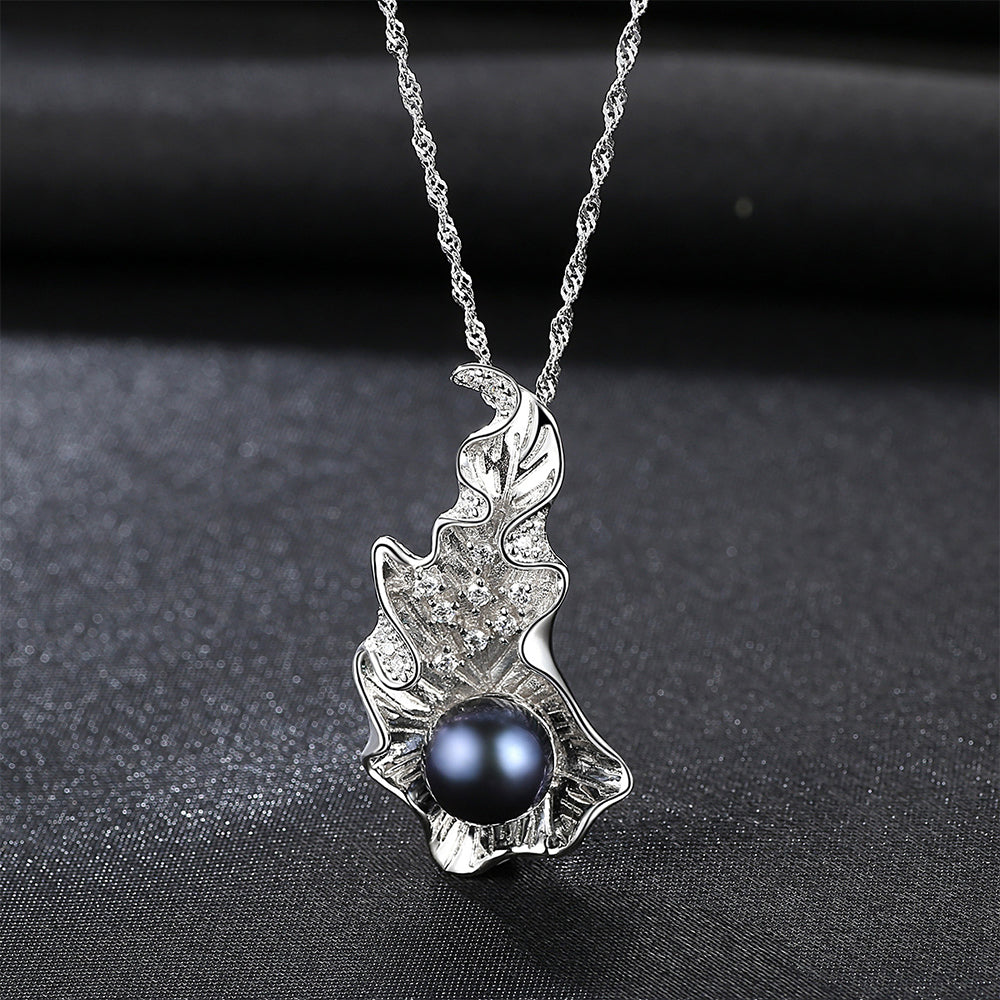 925 Sterling Silver Natural Pearl Drop Necklace Fashion Jewelry Gift for Women Girls