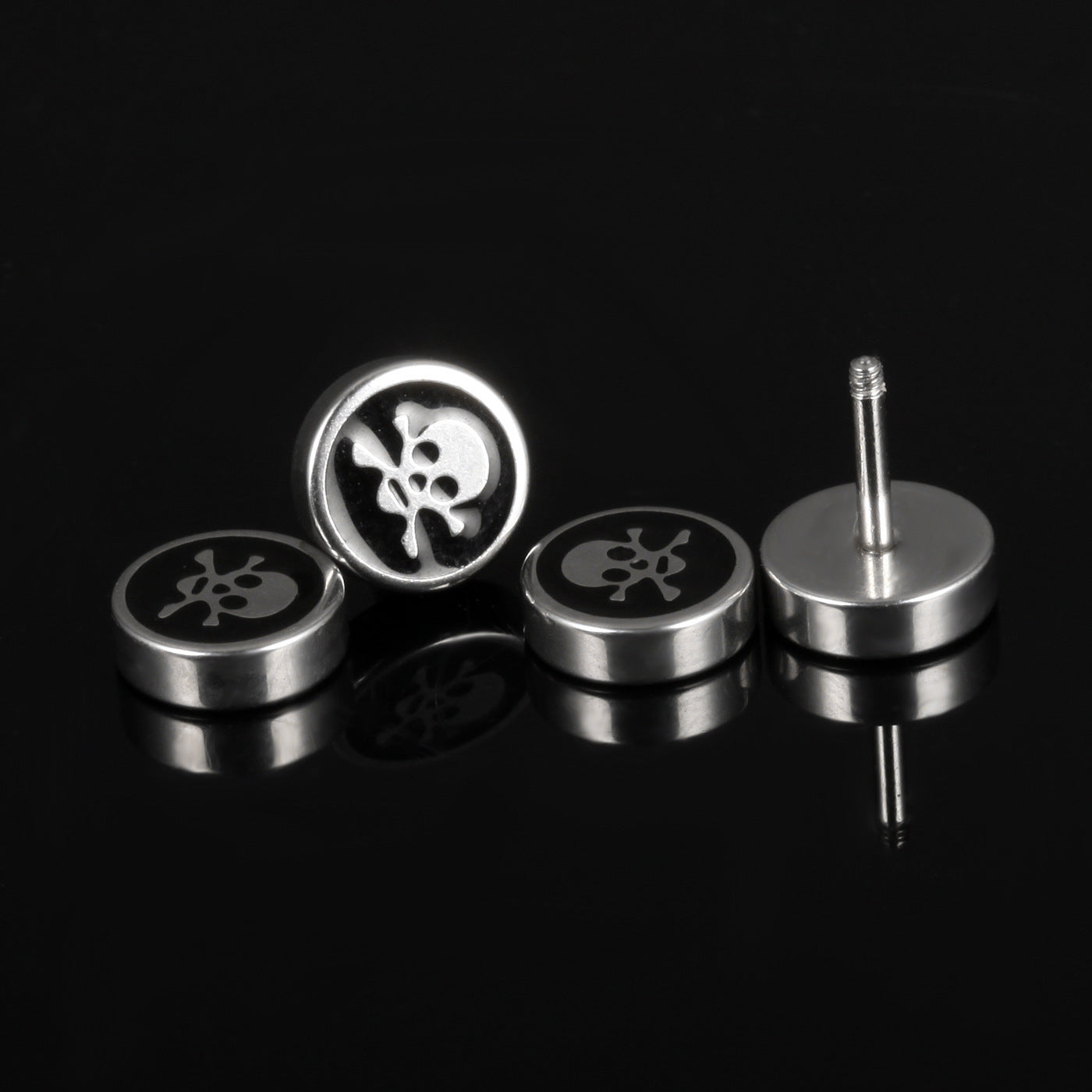 Stainless Steel Jewelry Skull Unisex Fashion Earrings