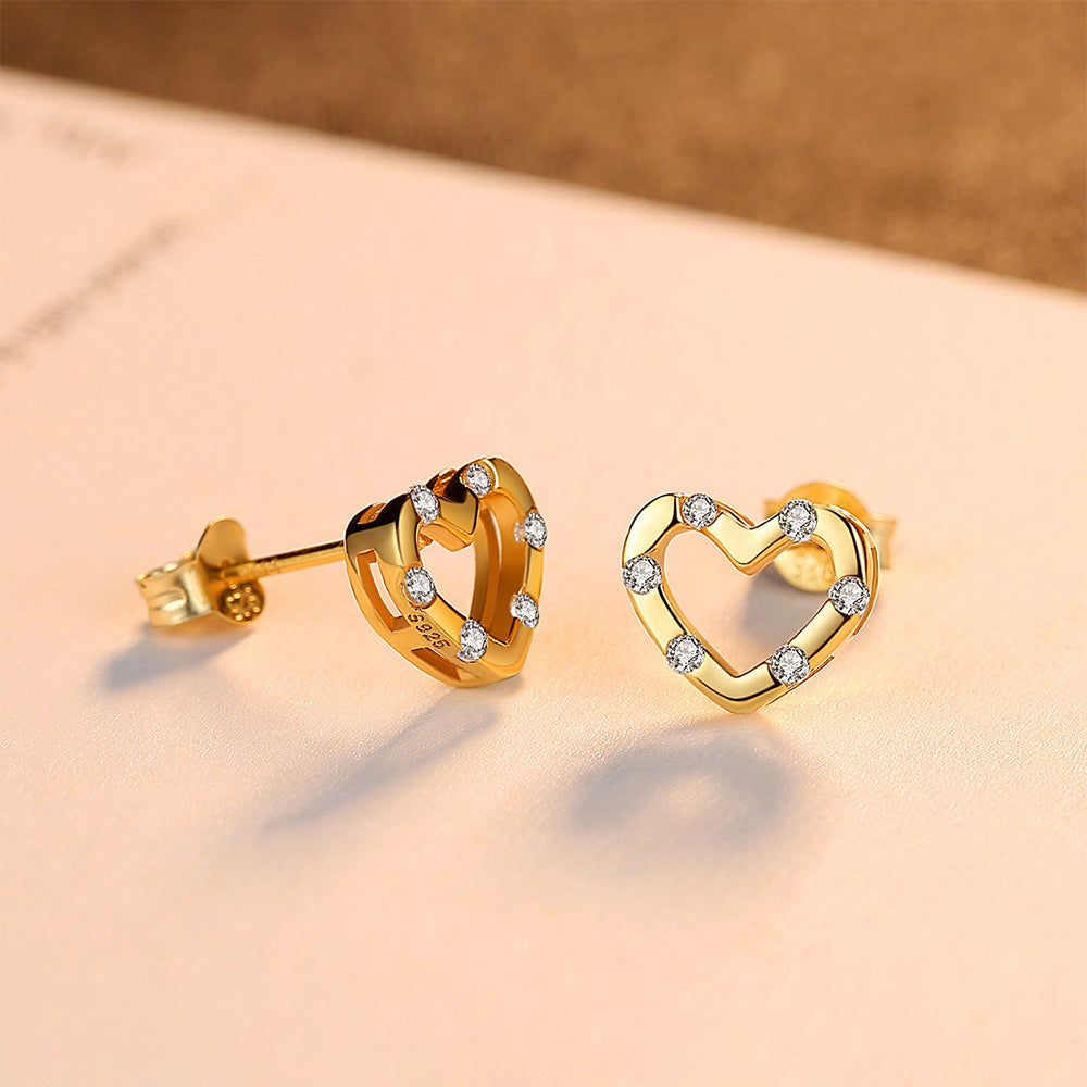 925 Sterling Silver Heart Earrings Fashion Jewelry Gift for Women Girls