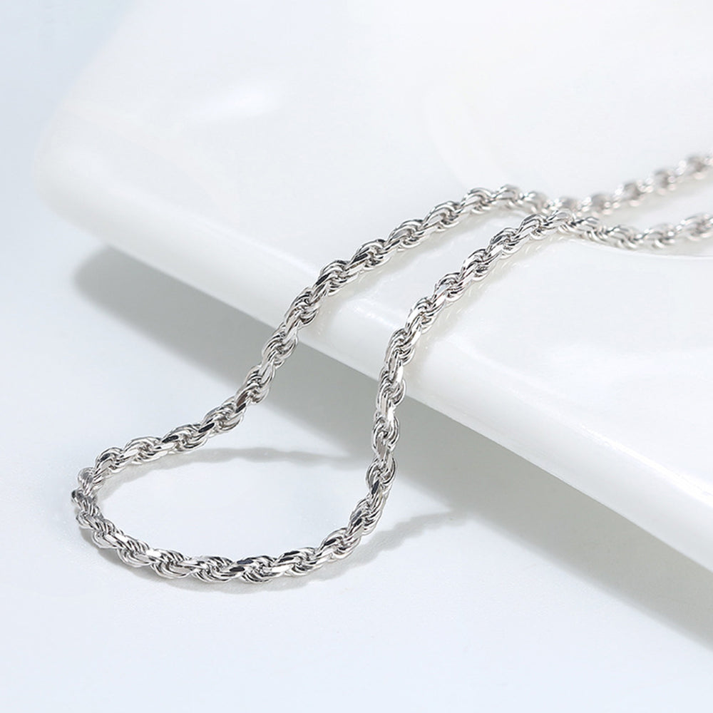 925 Sterling Silver Rope Chain 1.2mm 1.5mm 1.7mm 2.3mm 3.3mm