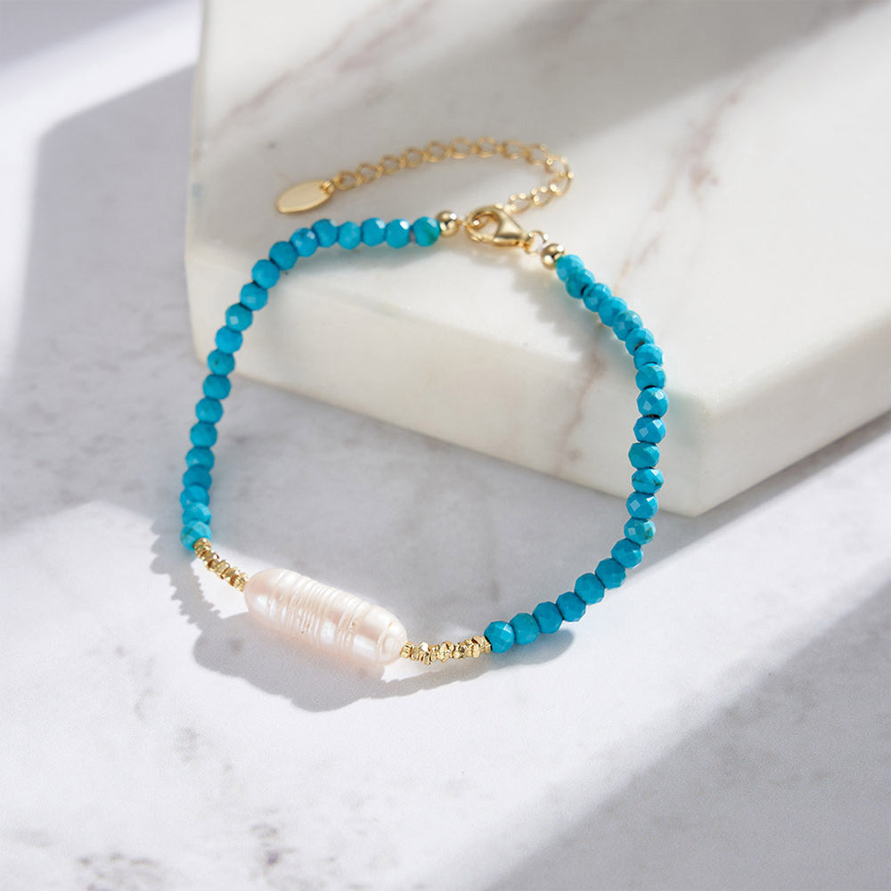 925 Sterling Silver Pearl Bracelet Fashion Jewelry Gift for Women Girls