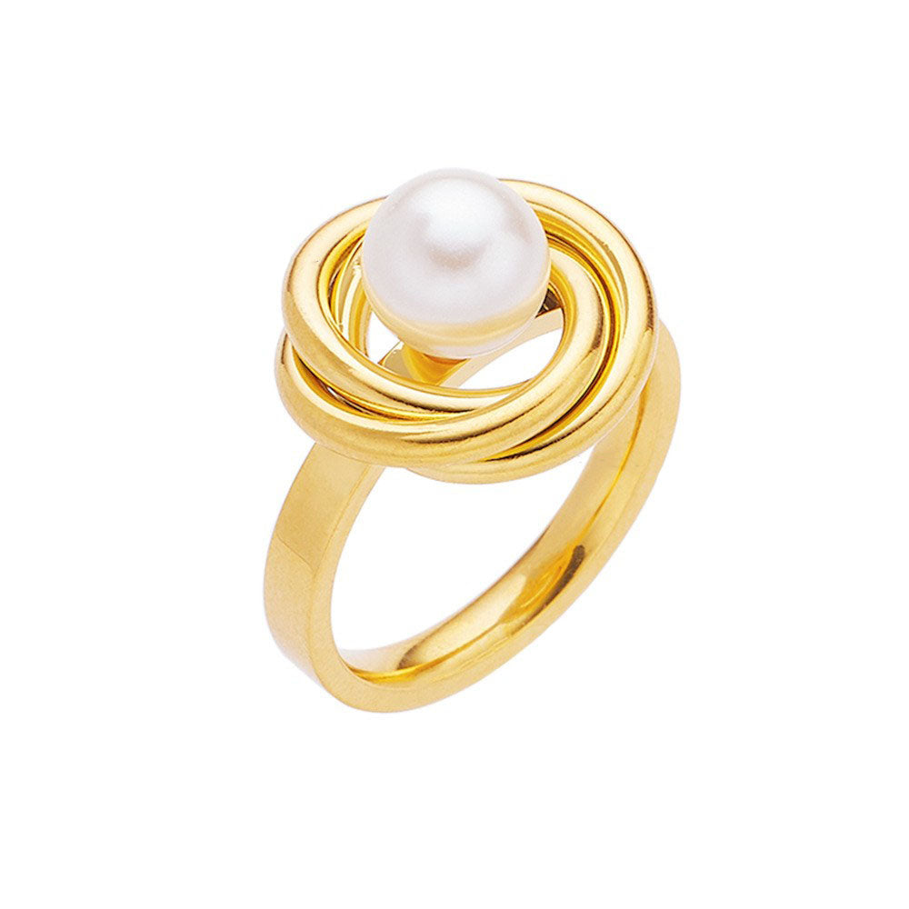 Stainless Steel Unique Pearl Fashion Ring