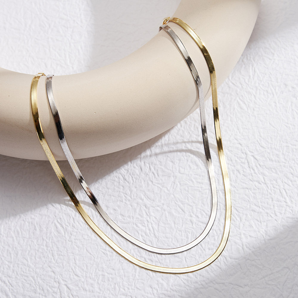 925 Sterling Silver Flat Snake Chain