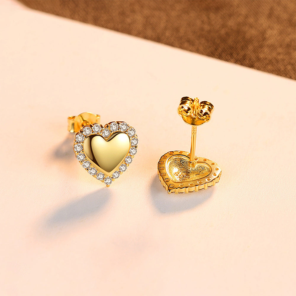 925 Sterling Silver Heart Earrings Fashion Jewelry Gift for Women Girls