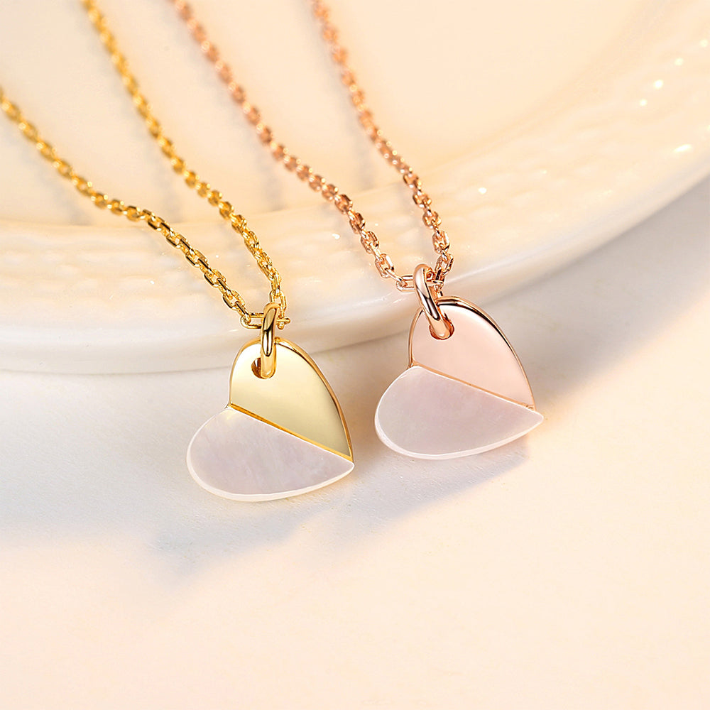 925 Sterling Silver Heart Necklace Fashion Jewelry Gift for Women Girls