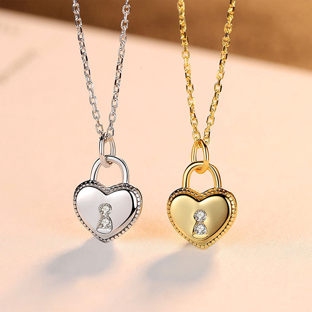 925 Sterling Silver Heart Necklace Fashion Jewelry Gift for Women Girls