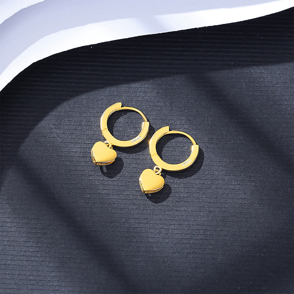 925 Sterling Silver Heart Earrings Fashion Jewelry Gift for Women Girls