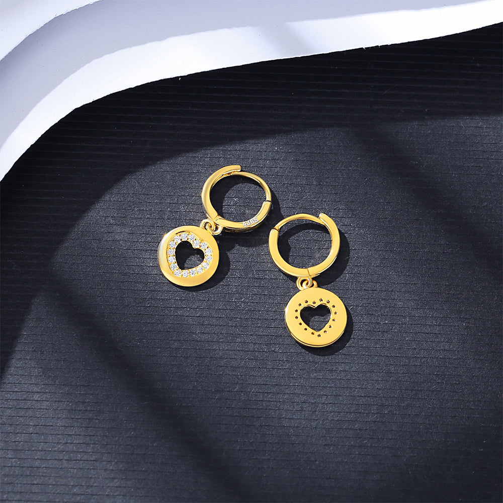 925 Sterling Silver Heart Earrings Fashion Jewelry Gift for Women Girls