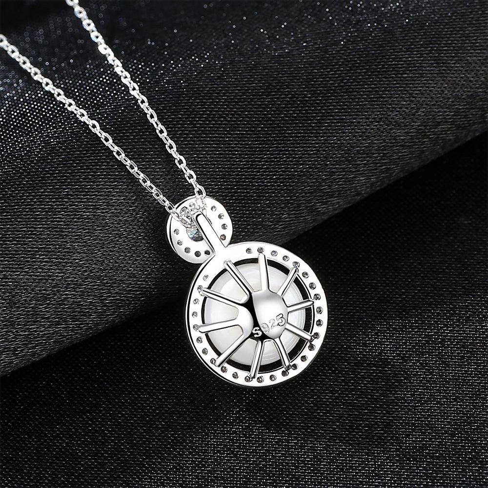 925 Sterling Silver Natural Pearl Drop Necklace Fashion Jewelry Gift for Women Girls