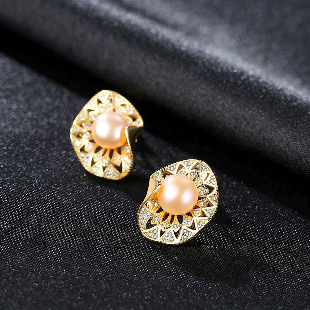 925 Sterling Silver Natural Pearl Drop Earrings Fashion Jewelry Gift for Women Girls
